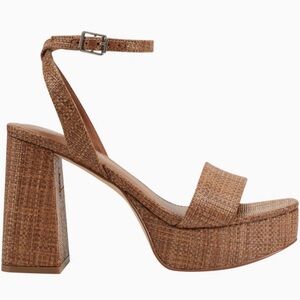 Marc Fisher Textured Brown Block Heel Sandals